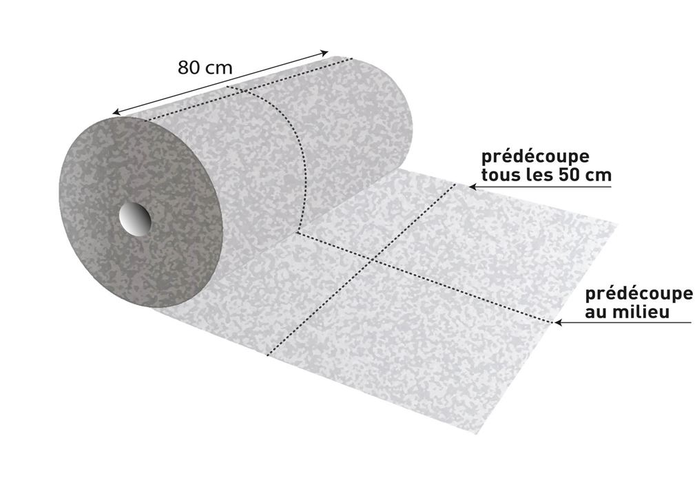 Absorberende rol, 3-laags structuur, 80cm x 40m, 1 rol