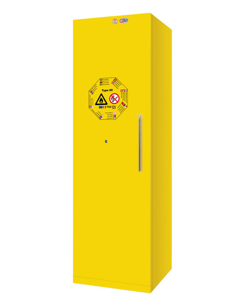 Veiligheidskast 1-deurs 90 minuten brandwerend Geel