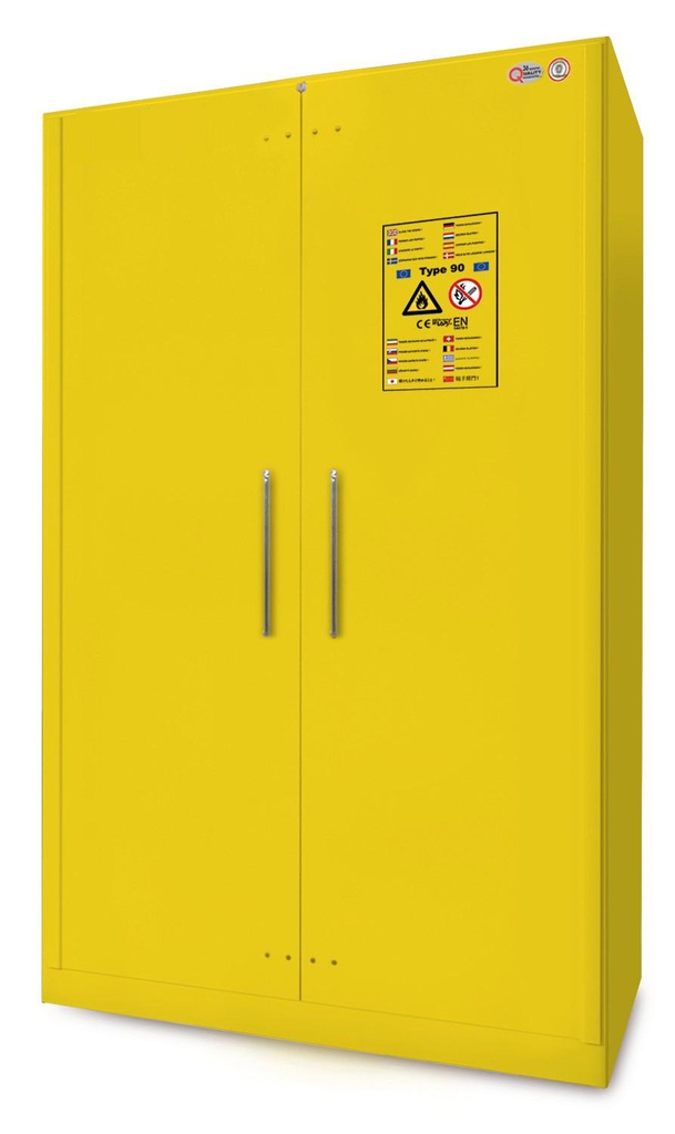 [AS450 / CH-FB3] Armoire de sécurité 2 portes résistante au feu 90 minutes Jaune